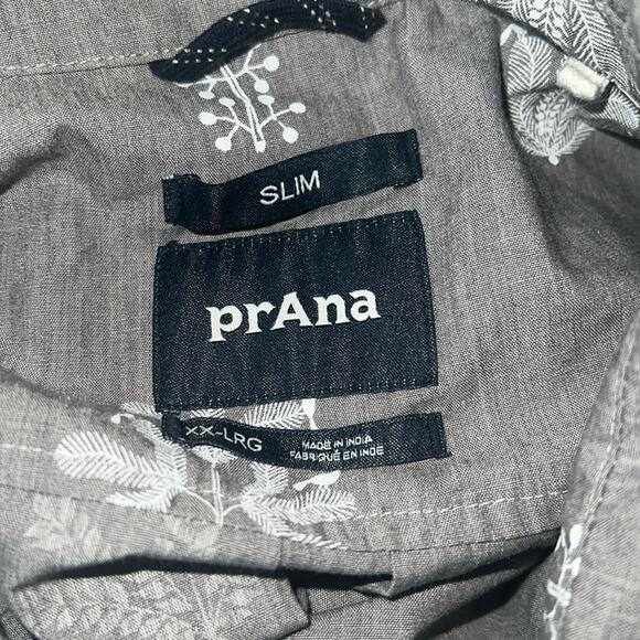 PRANA mens short sleeve lightweight succulent print button up XXL - Picture 2 of 6